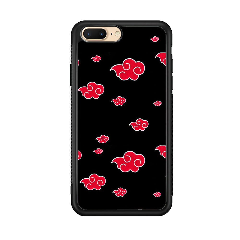 Naruto - Akatsuki Symbol iPhone 8 Plus Case-Phone Case-Rubber Black (2D Case)-Altracase