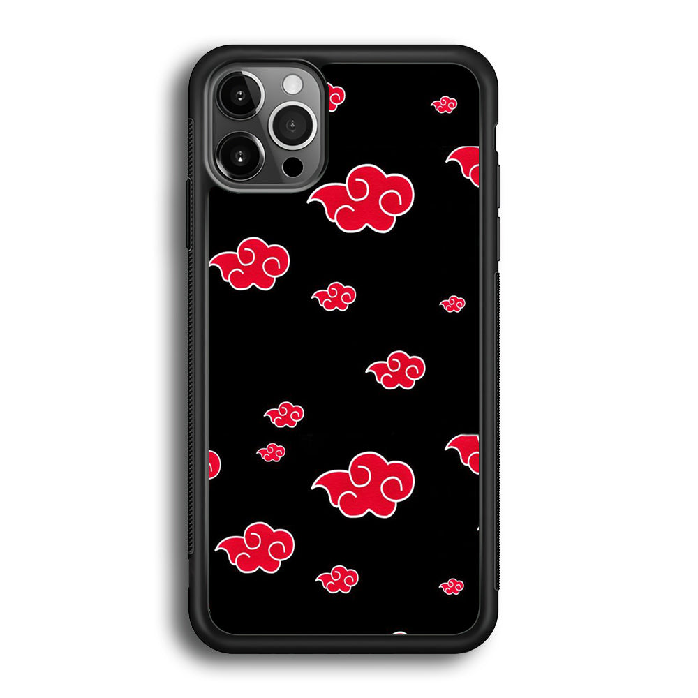 Naruto - Akatsuki Symbol iPhone 12 Pro Max Case-Phone Case-Rubber Black (2D Case)-Altracase