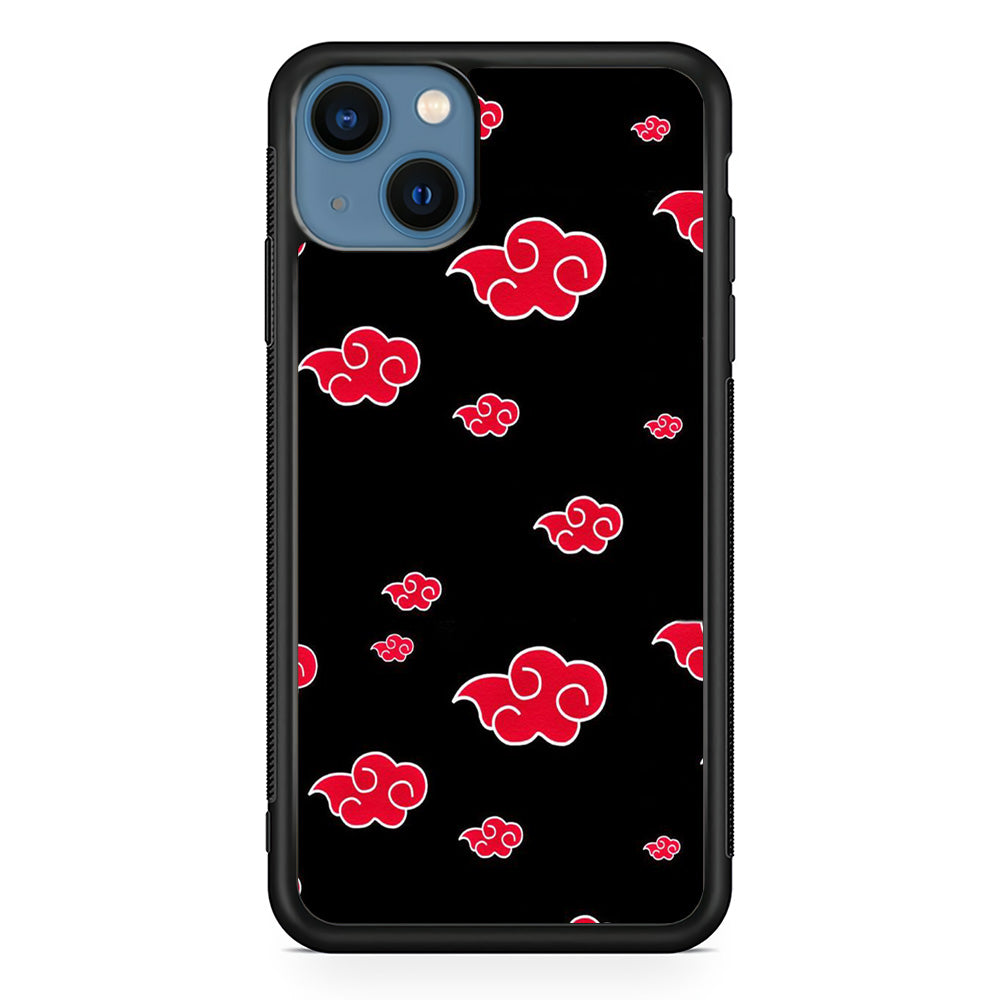 Naruto - Akatsuki Symbol iPhone 13 Mini Case-Phone Case-Rubber Black (2D Case)-Altracase