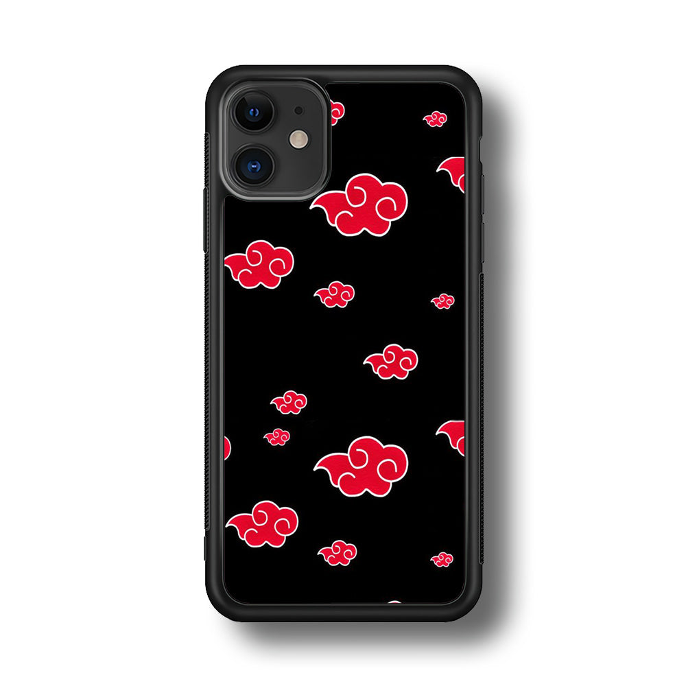 Naruto - Akatsuki Symbol iPhone 11 Case-Phone Case-Rubber Black (2D Case)-Altracase