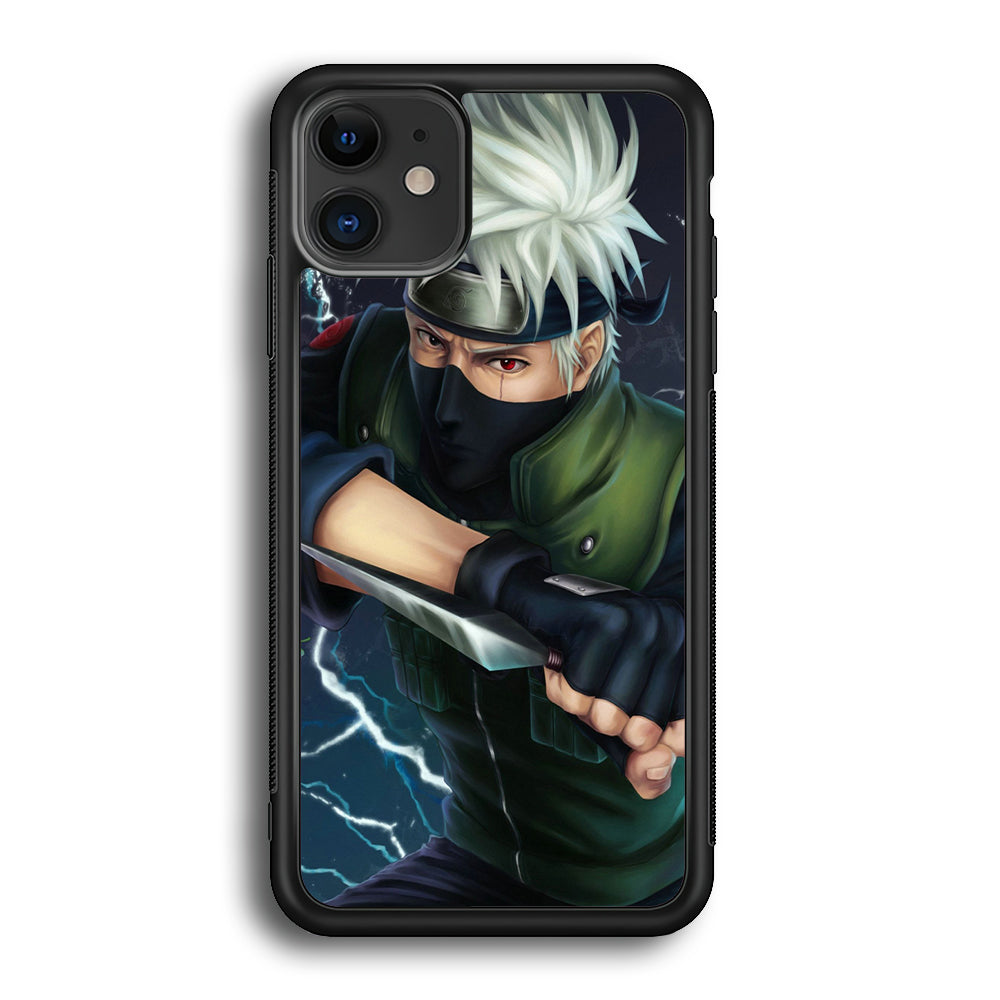 Naruto - Kakashi Hatake iPhone 12 Case-Phone Case-Rubber Black (2D Case)-Altracase
