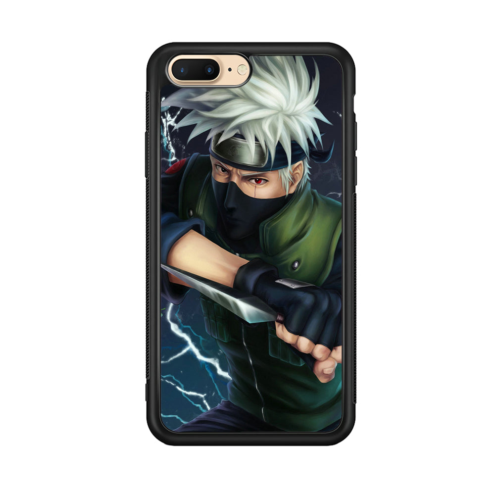 Naruto - Kakashi Hatake iPhone 8 Plus Case-Phone Case-Rubber Black (2D Case)-Altracase