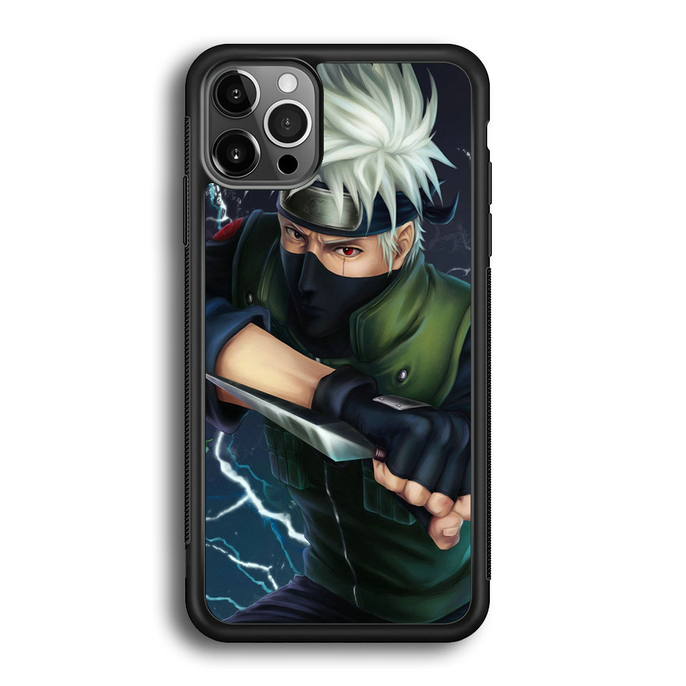 Naruto - Kakashi Hatake iPhone 12 Pro Max Case-Phone Case-Rubber Black (2D Case)-Altracase