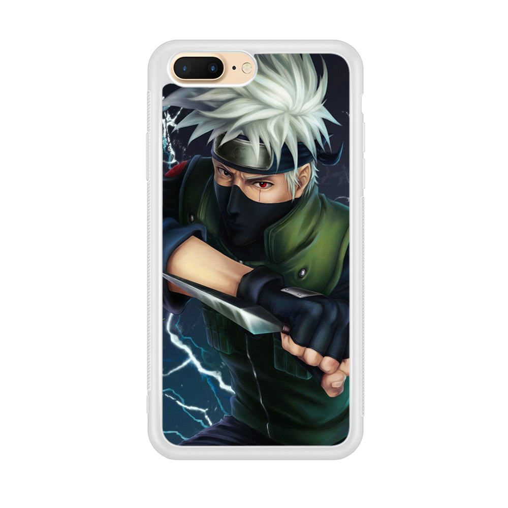 Naruto - Kakashi Hatake iPhone 8 Plus Case-Phone Case-Rubber White (2D Case)-Altracase