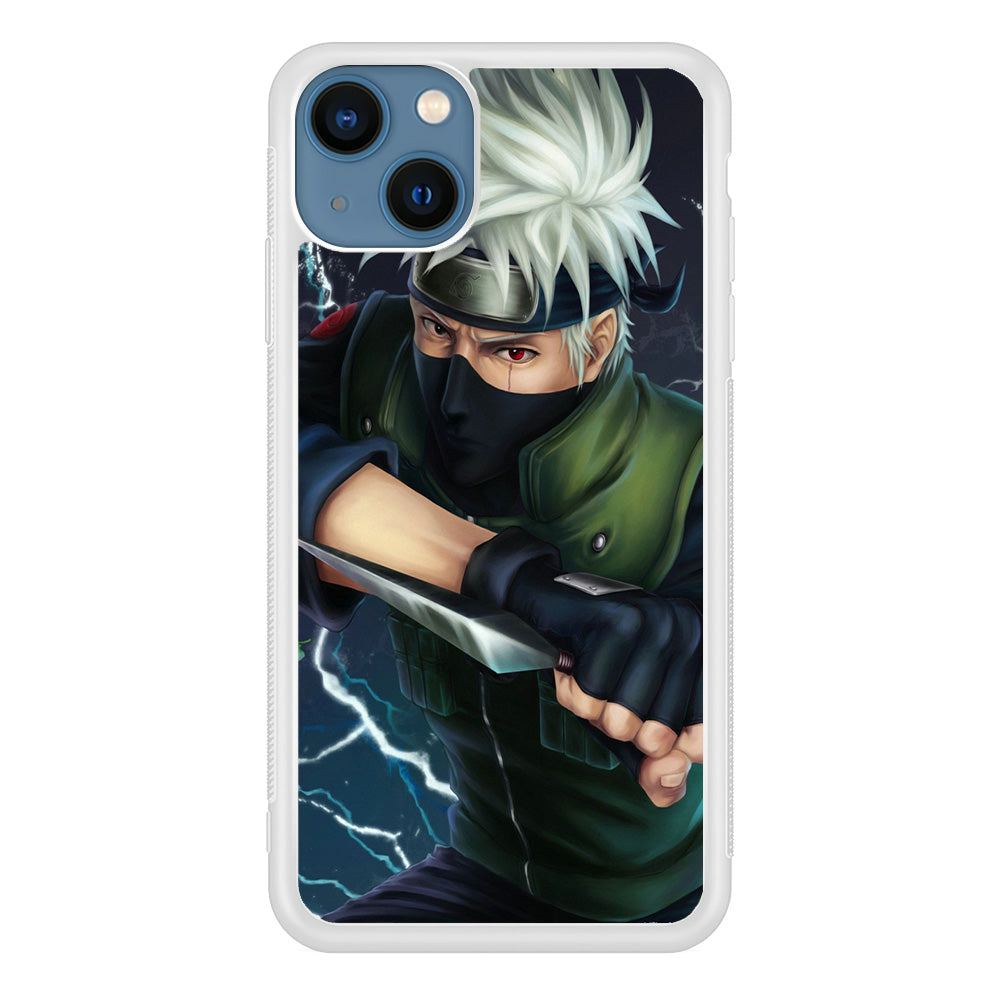 Naruto - Kakashi Hatake iPhone 13 Mini Case-Phone Case-Rubber White (2D Case)-Altracase