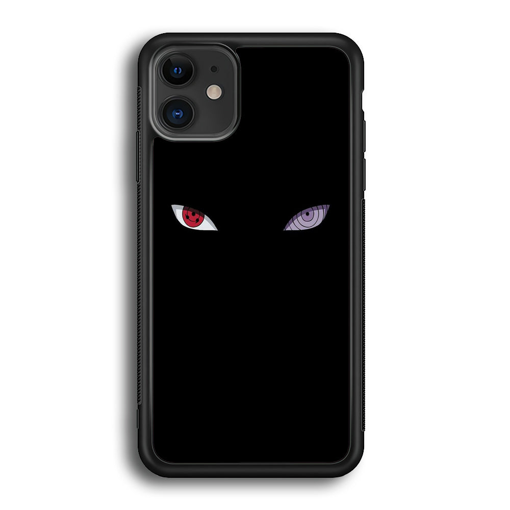 Naruto - Sharingan Rinnegan iPhone 12 Case-Phone Case-Rubber Black (2D Case)-Altracase