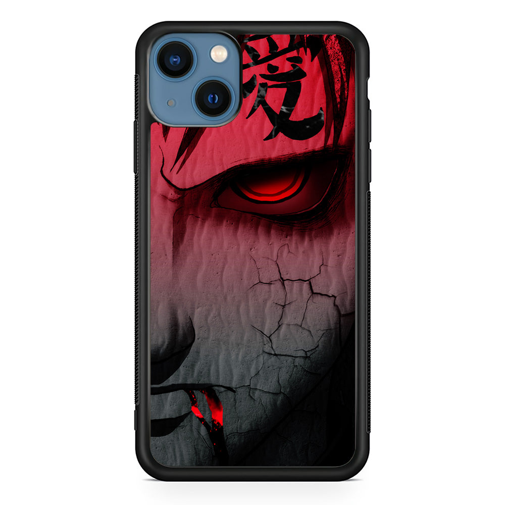 Naruto Gaara Face iPhone 13 Mini Case-Phone Case-Rubber Black (2D Case)-Altracase