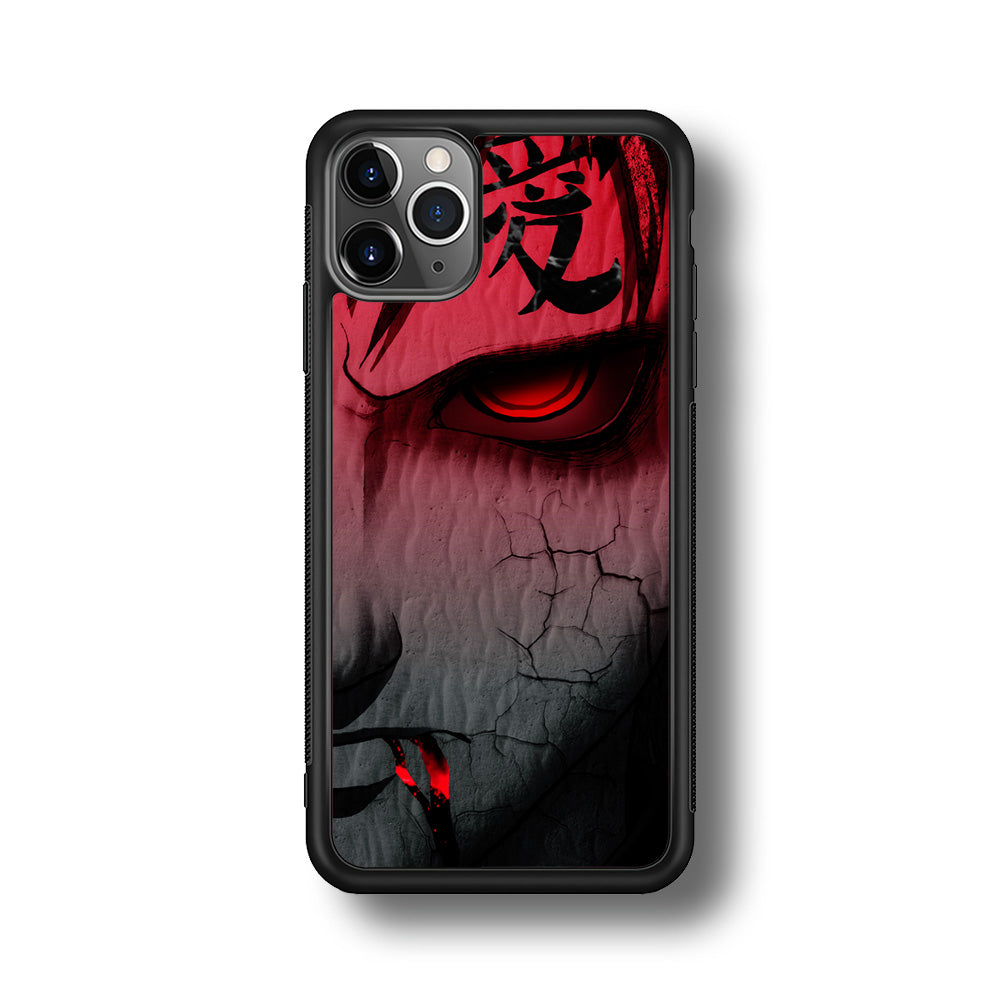 Naruto Gaara Face iPhone 11 Pro Max Case-Phone Case-Rubber Black (2D Case)-Altracase