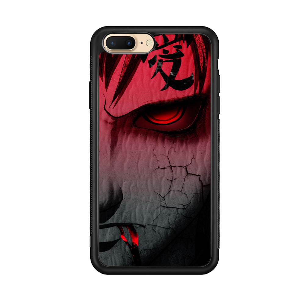 Naruto Gaara Face iPhone 8 Plus Case-Phone Case-Rubber Black (2D Case)-Altracase