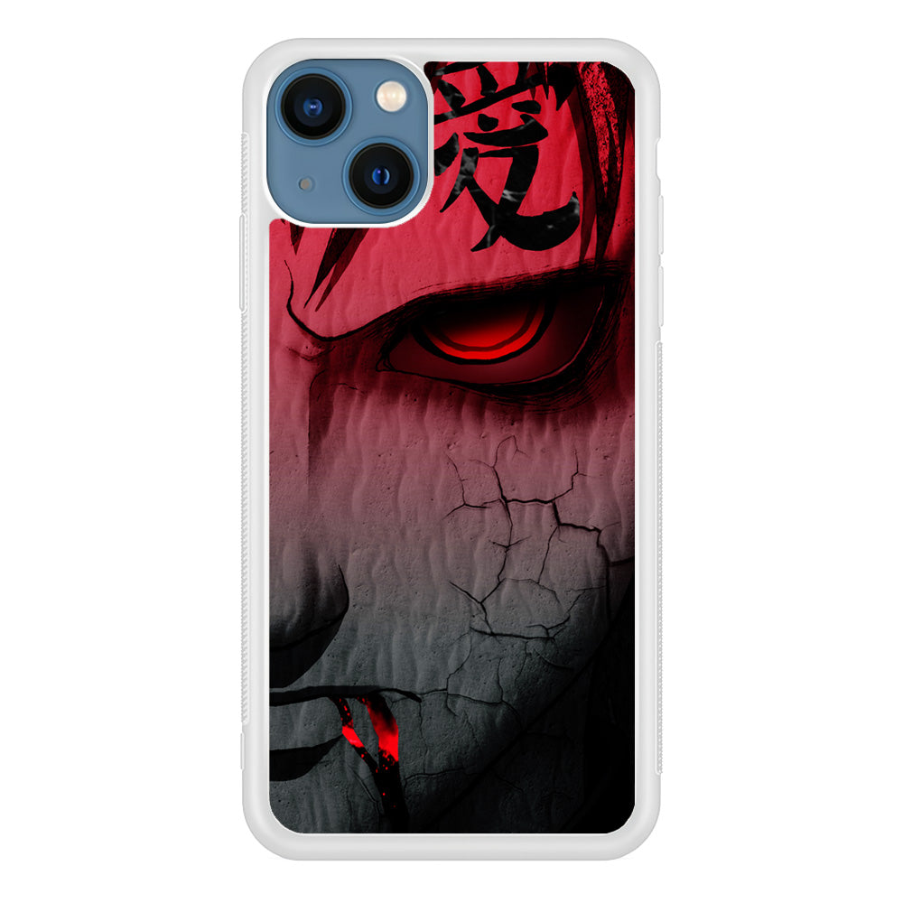 Naruto Gaara Face iPhone 13 Mini Case-Phone Case-Rubber White (2D Case)-Altracase
