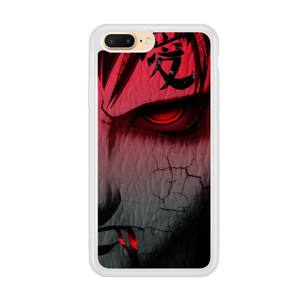 Naruto Gaara Face iPhone 8 Plus Case-Phone Case-Rubber White (2D Case)-Altracase