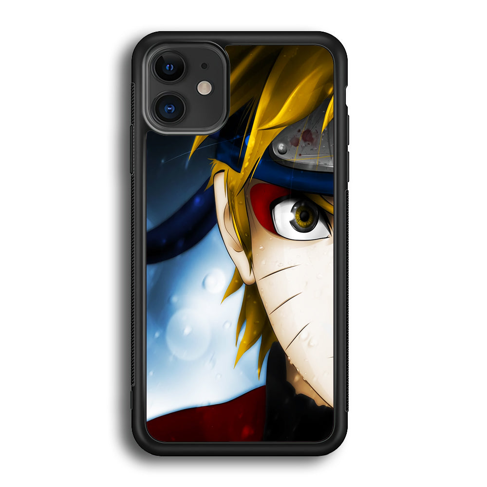 Naruto Half Face iPhone 12 Case-Phone Case-Rubber Black (2D Case)-Altracase