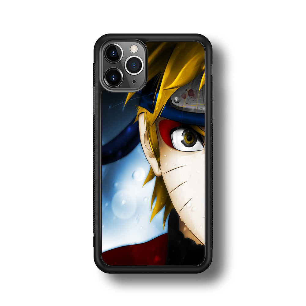 Naruto Half Face iPhone 11 Pro Max Case-Phone Case-Rubber Black (2D Case)-Altracase