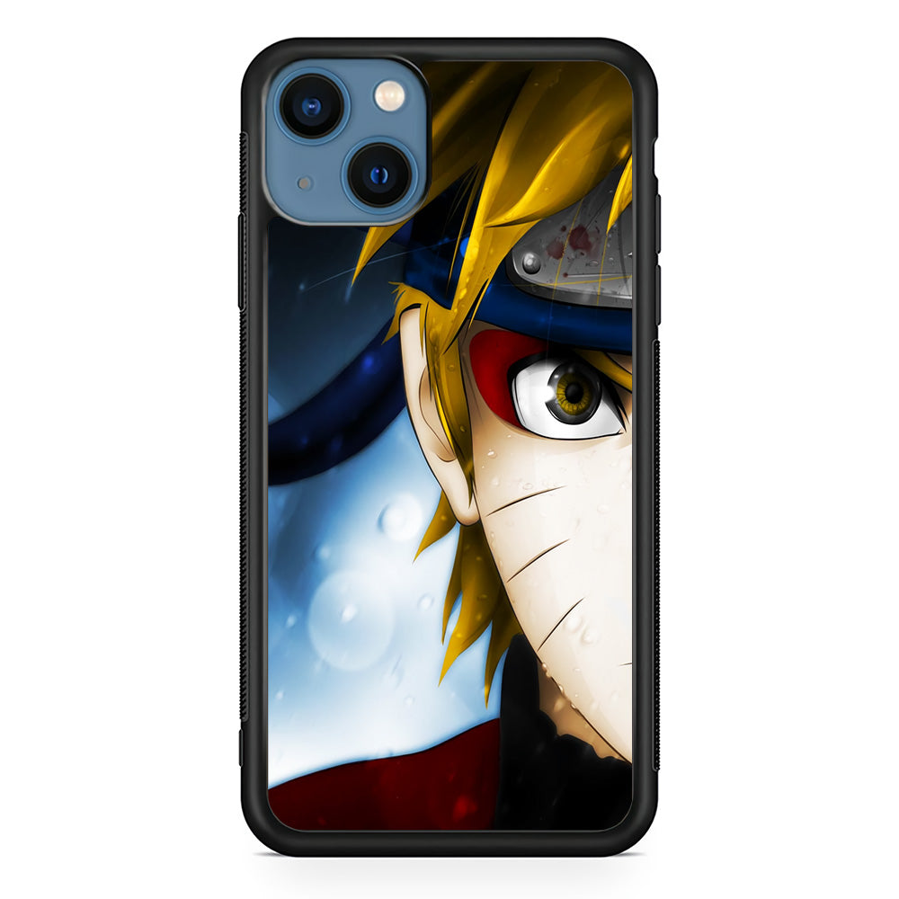 Naruto Half Face iPhone 13 Mini Case-Phone Case-Rubber Black (2D Case)-Altracase