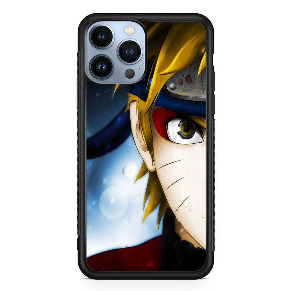 Naruto Half Face iPhone 15 Pro Case-Phone Case-Rubber Black (2D Case)-Altracase