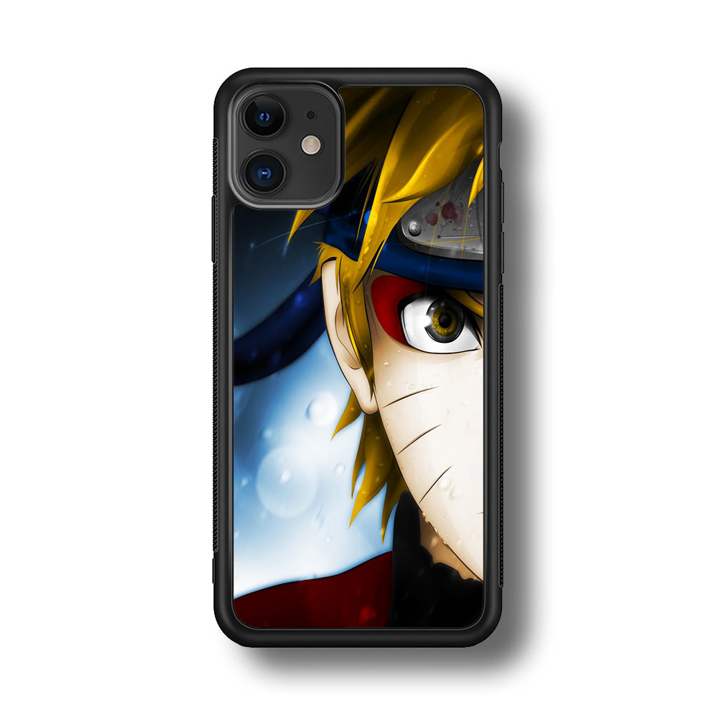 Naruto Half Face iPhone 11 Case-Phone Case-Rubber Black (2D Case)-Altracase