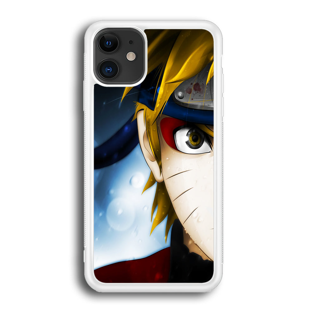 Naruto Half Face iPhone 12 Case-Phone Case-Rubber White (2D Case)-Altracase