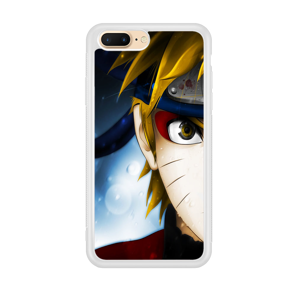 Naruto Half Face iPhone 8 Plus Case-Phone Case-Rubber White (2D Case)-Altracase