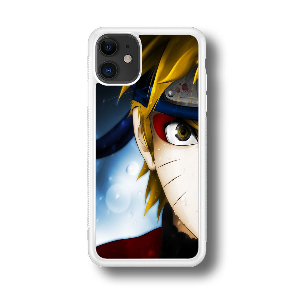 Naruto Half Face iPhone 11 Case-Phone Case-Rubber White (2D Case)-Altracase