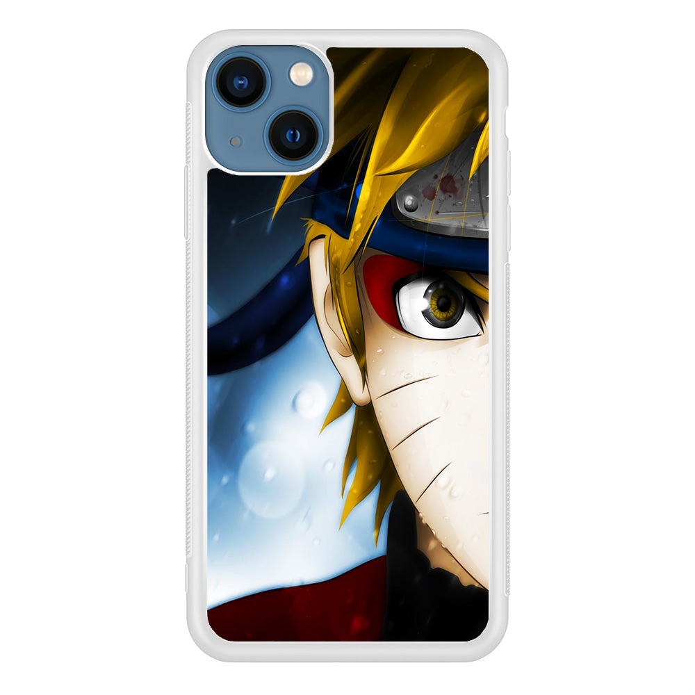 Naruto Half Face iPhone 13 Case-Phone Case-Rubber White (2D Case)-Altracase