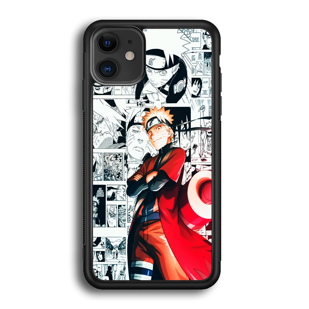 Naruto Hokage Comic iPhone 12 Case-Phone Case-Rubber Black (2D Case)-Altracase