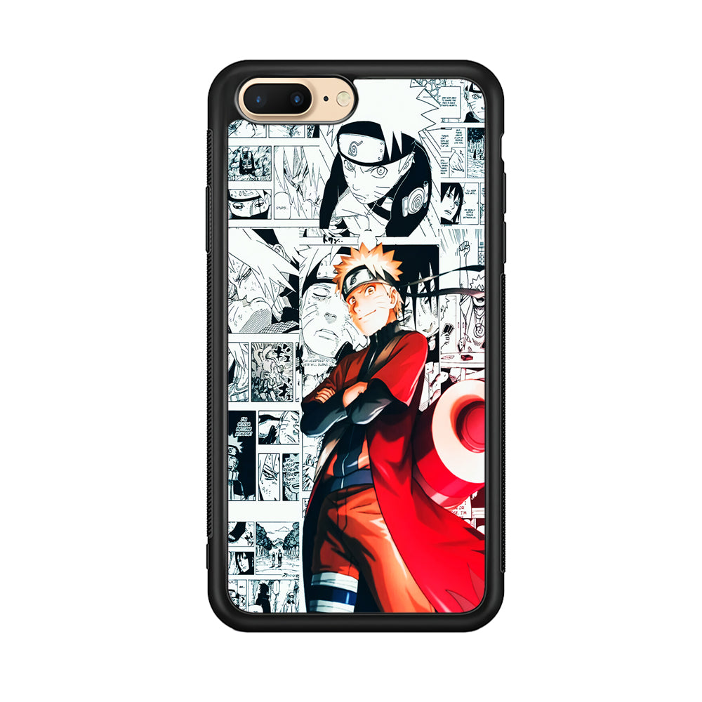 Naruto Hokage Comic iPhone 8 Plus Case-Phone Case-Rubber Black (2D Case)-Altracase