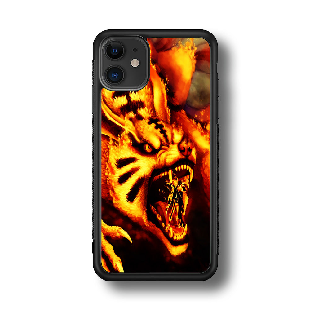Naruto Nine Tailed Demon Fox iPhone 11 Case-Phone Case-Rubber Black (2D Case)-Altracase