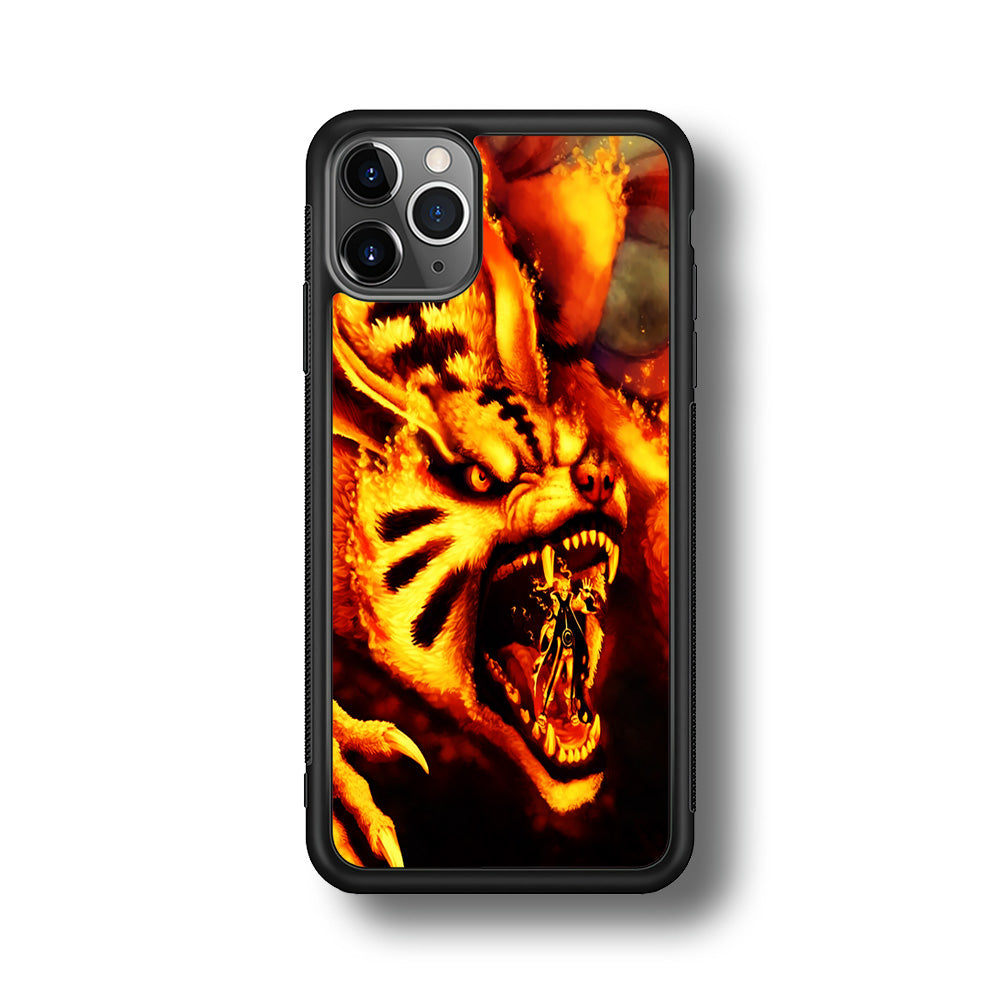 Naruto Nine Tailed Demon Fox iPhone 11 Pro Max Case-Phone Case-Rubber Black (2D Case)-Altracase