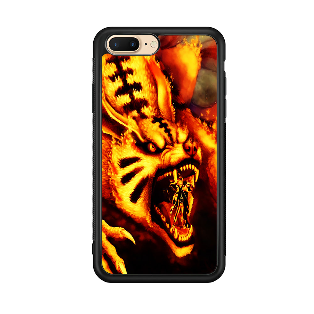 Naruto Nine Tailed Demon Fox iPhone 8 Plus Case-Phone Case-Rubber Black (2D Case)-Altracase