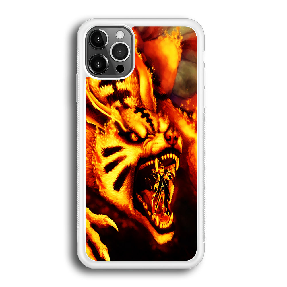 Naruto Nine Tailed Demon Fox iPhone 12 Pro Max Case-Phone Case-Rubber White (2D Case)-Altracase