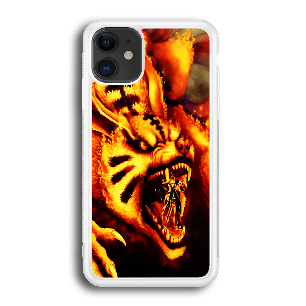 Naruto Nine Tailed Demon Fox iPhone 12 Case-Phone Case-Rubber White (2D Case)-Altracase