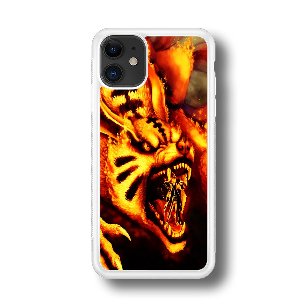 Naruto Nine Tailed Demon Fox iPhone 11 Case-Phone Case-Rubber White (2D Case)-Altracase