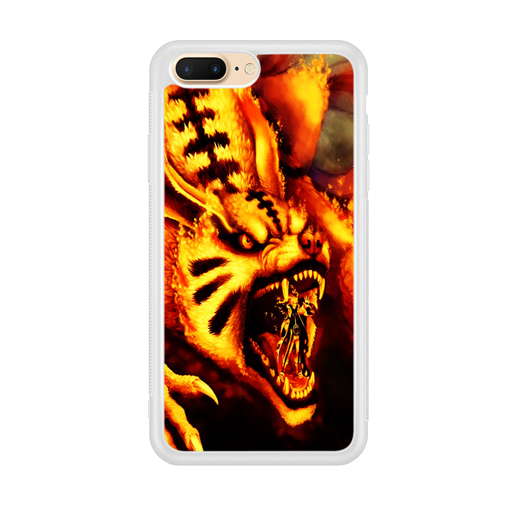 Naruto Nine Tailed Demon Fox iPhone 8 Plus Case-Phone Case-Rubber White (2D Case)-Altracase