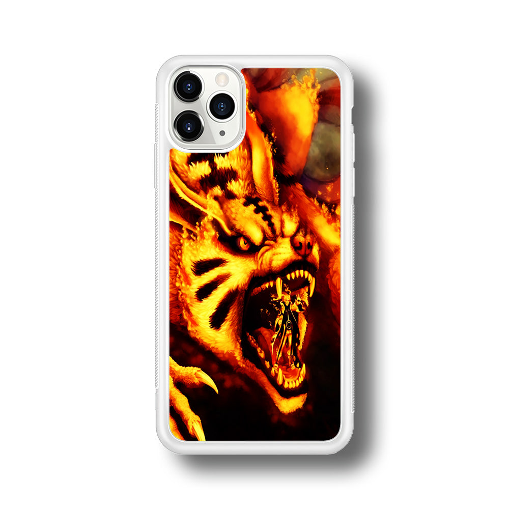 Naruto Nine Tailed Demon Fox iPhone 11 Pro Max Case-Phone Case-Rubber White (2D Case)-Altracase