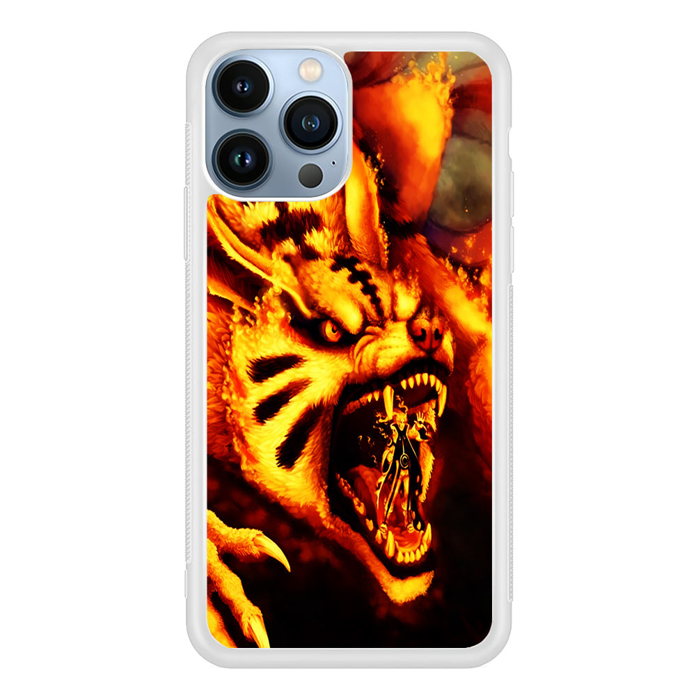 Naruto Nine Tailed Demon Fox iPhone 13 Pro Max Case-Phone Case-Rubber White (2D Case)-Altracase