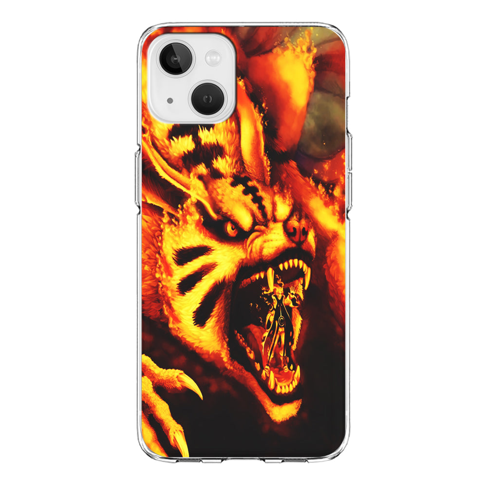 Naruto Nine Tailed Demon Fox iPhone 13 Mini Case-Phone Case-Clear Soft Case-Altracase