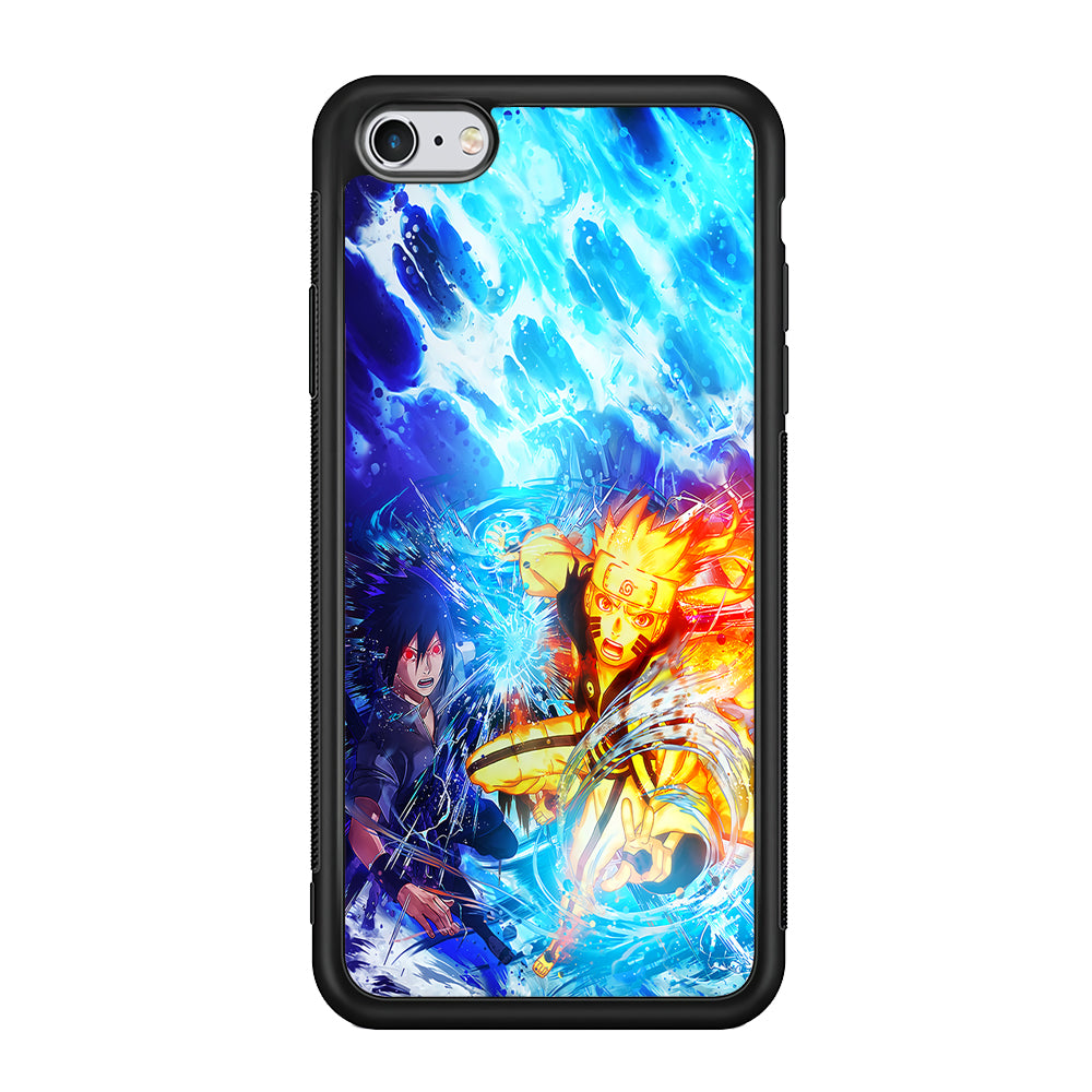 Naruto Sasuke Together iPhone 6 | 6s Case-Phone Case-Rubber Black (2D Case)-Altracase