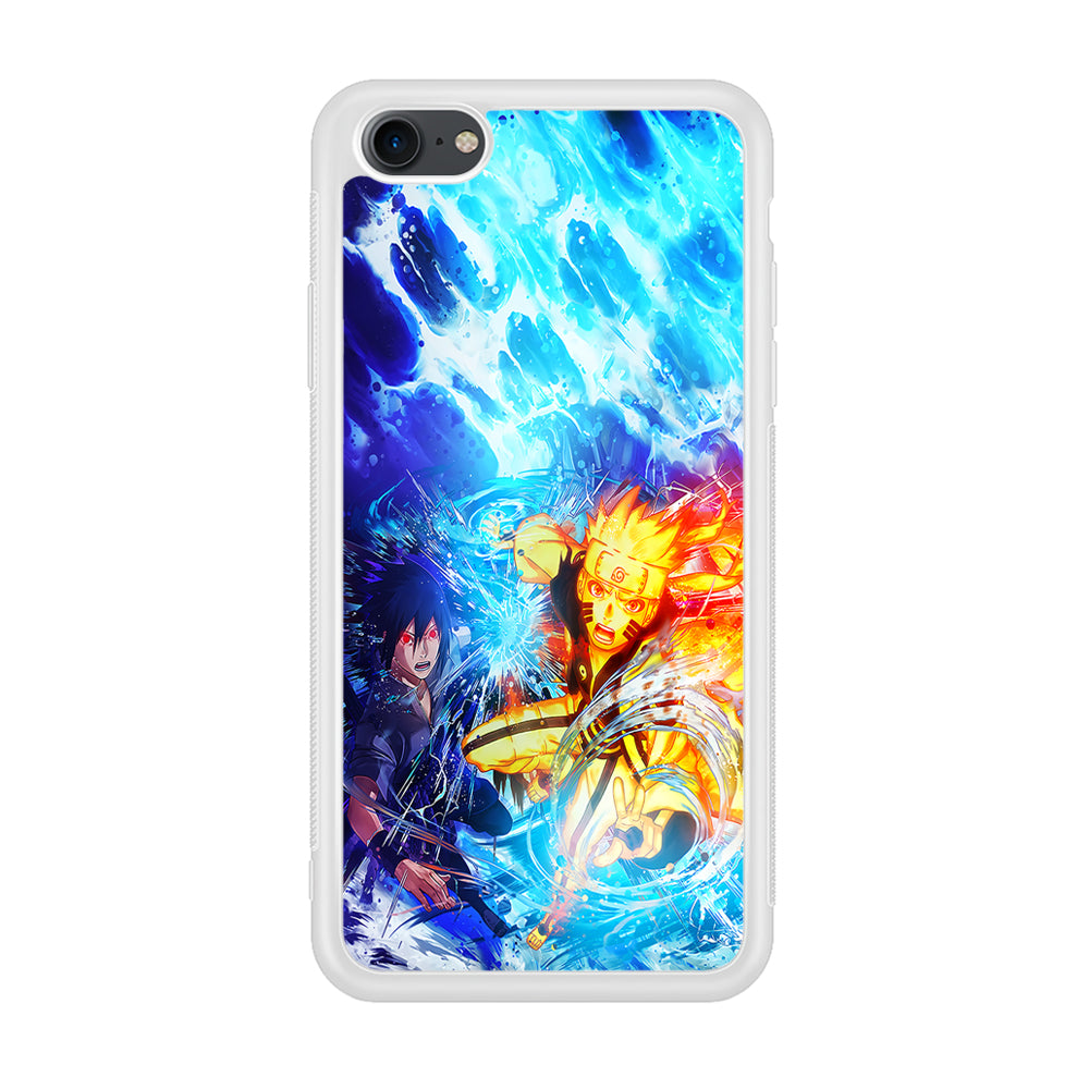Naruto Sasuke Together iPhone 7 Case-Phone Case-Rubber White (2D Case)-Altracase