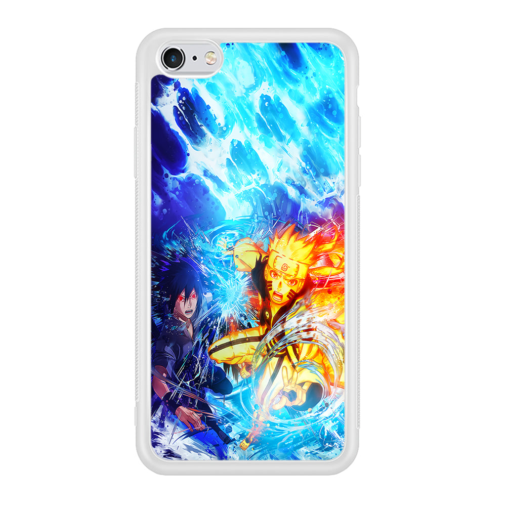 Naruto Sasuke Together iPhone 6 | 6s Case-Phone Case-Rubber White (2D Case)-Altracase