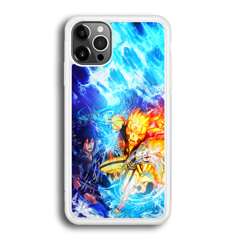 Naruto Sasuke Together iPhone 12 Pro Max Case-Phone Case-Rubber White (2D Case)-Altracase