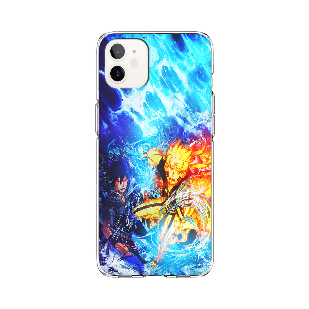 Naruto Sasuke Together iPhone 12 Case-Phone Case-Clear Soft Case-Altracase