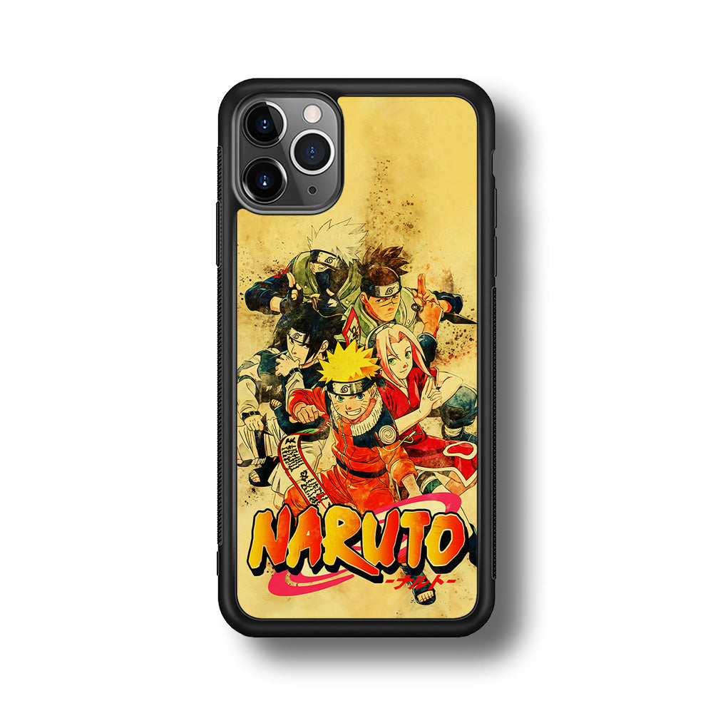 Naruto Shippuden Vintage iPhone 11 Pro Max Case-Phone Case-Rubber Black (2D Case)-Altracase