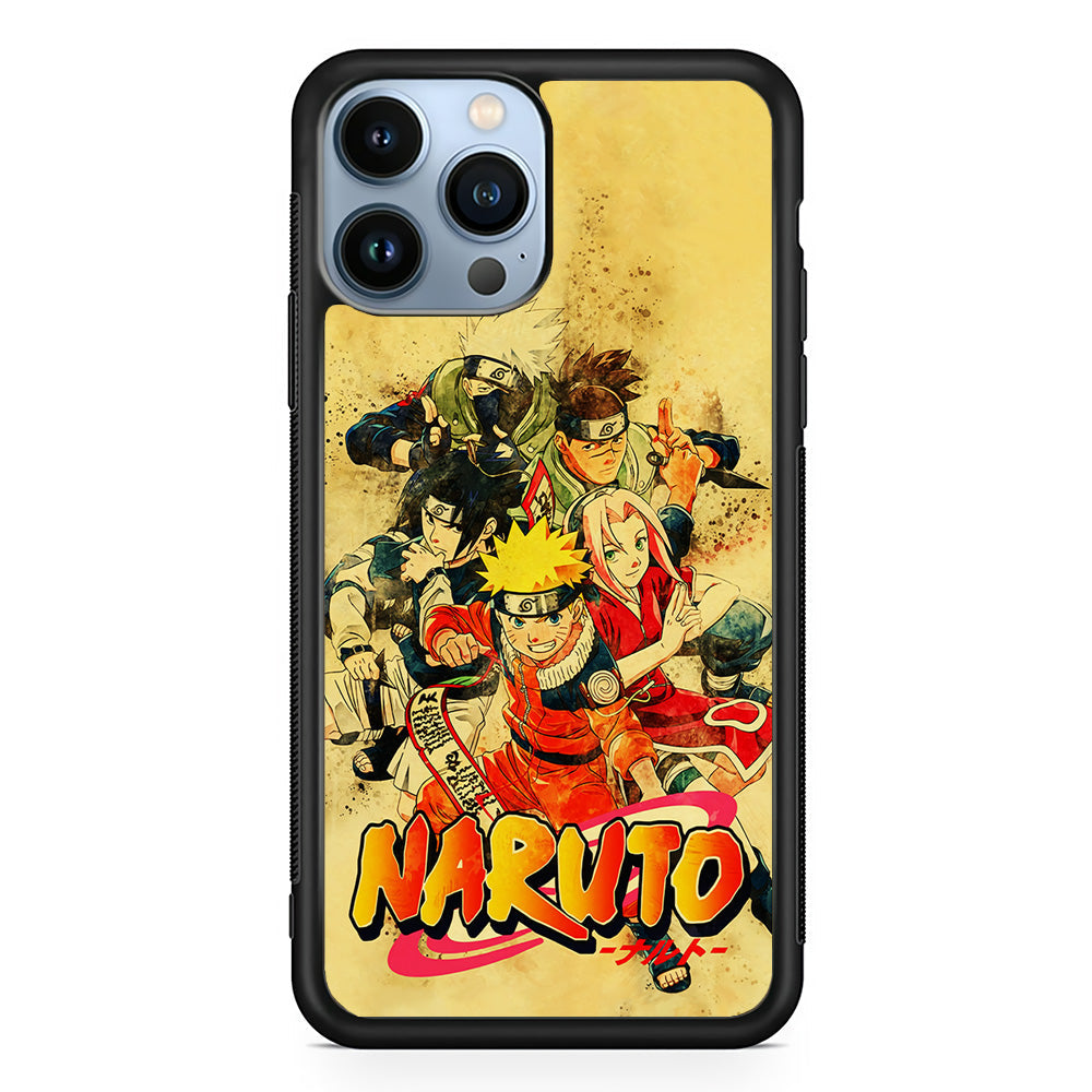 Naruto Shippuden Vintage iPhone 13 Pro Case-Phone Case-Rubber Black (2D Case)-Altracase