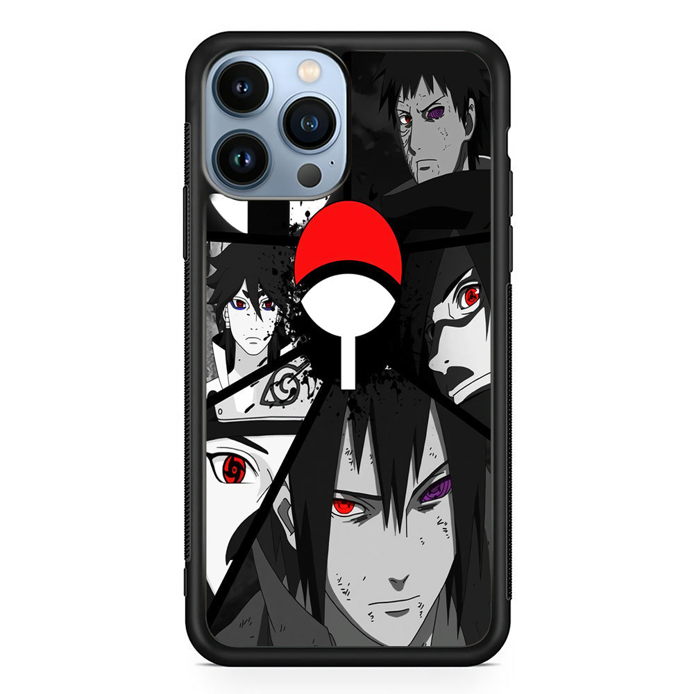 Naruto Uchiha Clan iPhone 13 Pro Case-Phone Case-Rubber Black (2D Case)-Altracase