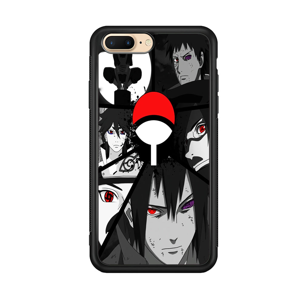 Naruto Uchiha Clan iPhone 8 Plus Case-Phone Case-Rubber Black (2D Case)-Altracase