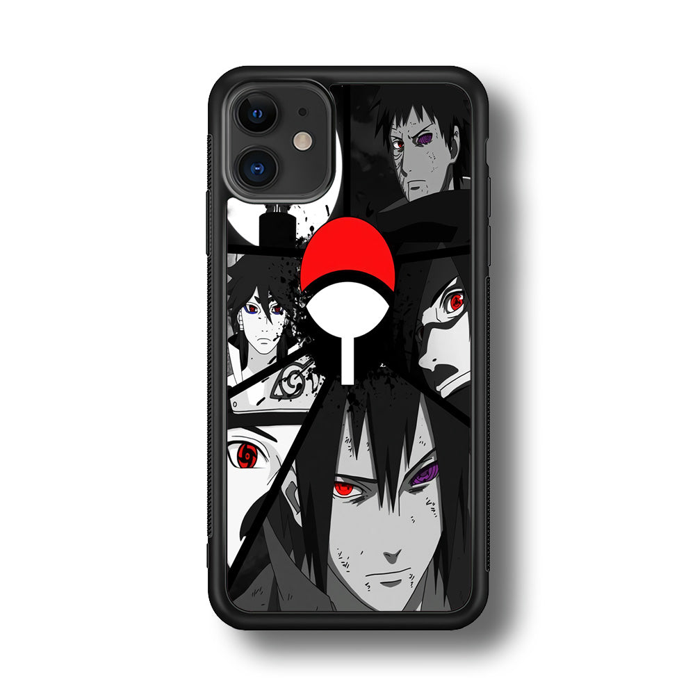 Naruto Uchiha Clan iPhone 11 Case-Phone Case-Rubber Black (2D Case)-Altracase