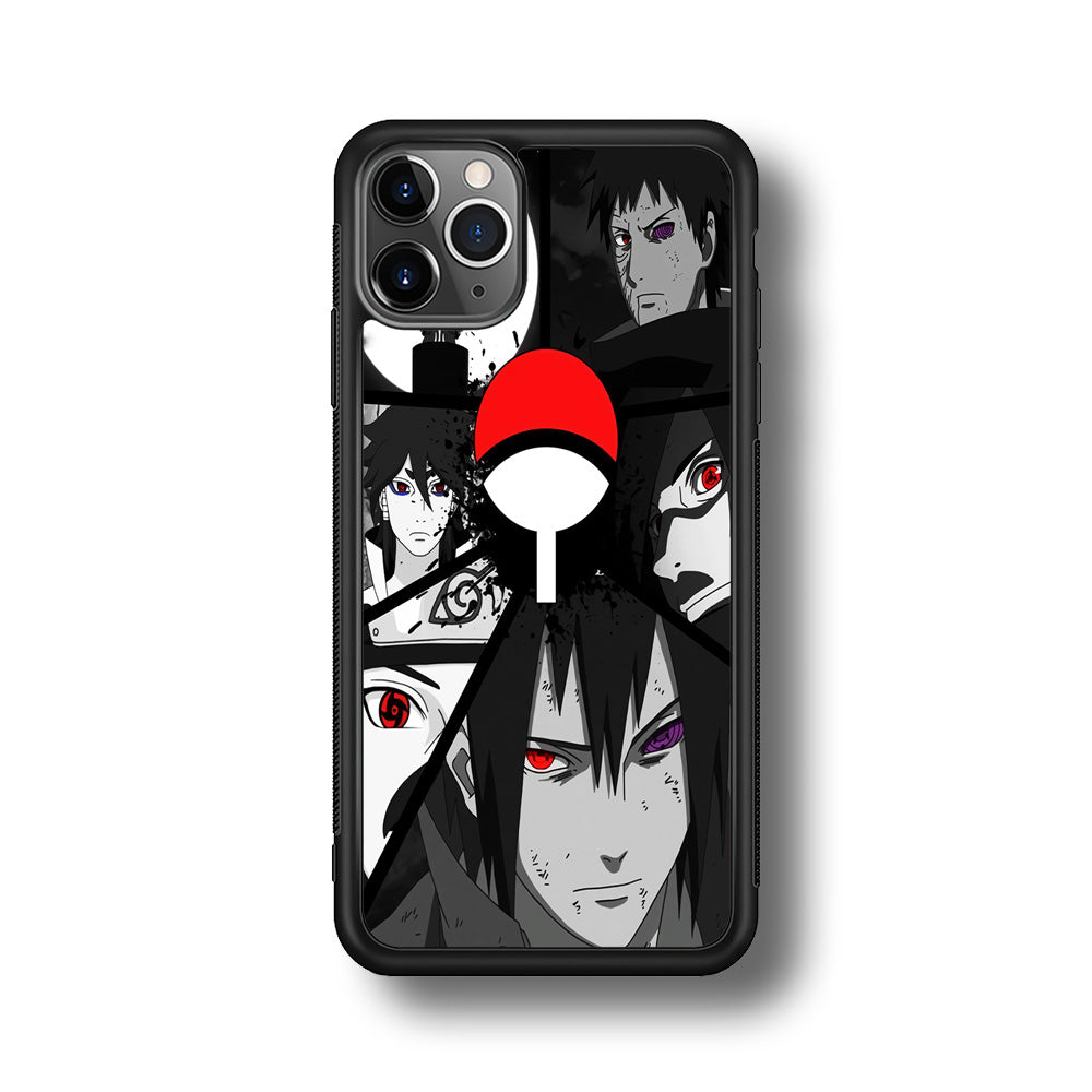 Naruto Uchiha Clan iPhone 11 Pro Max Case-Phone Case-Rubber Black (2D Case)-Altracase