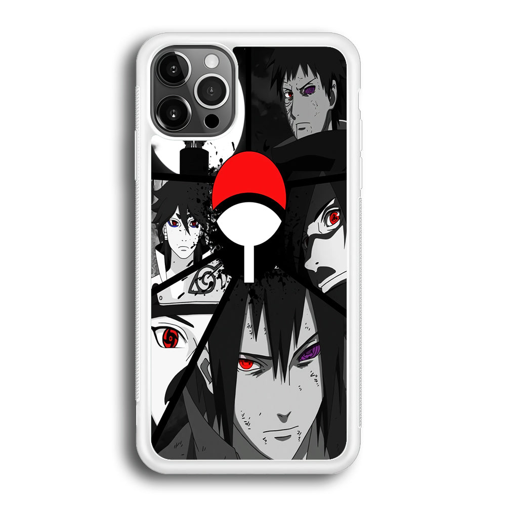 Naruto Uchiha Clan iPhone 12 Pro Max Case-Phone Case-Rubber White (2D Case)-Altracase