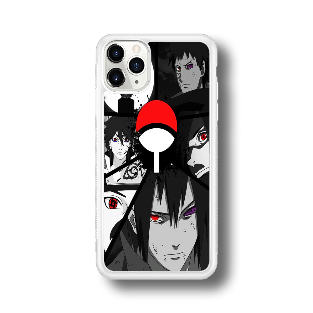 Naruto Uchiha Clan iPhone 11 Pro Max Case-Phone Case-Rubber White (2D Case)-Altracase