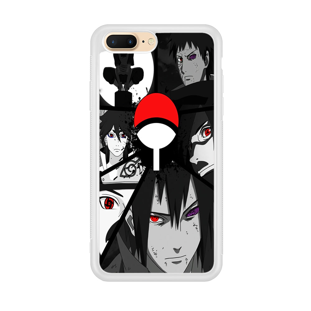 Naruto Uchiha Clan iPhone 8 Plus Case-Phone Case-Rubber White (2D Case)-Altracase